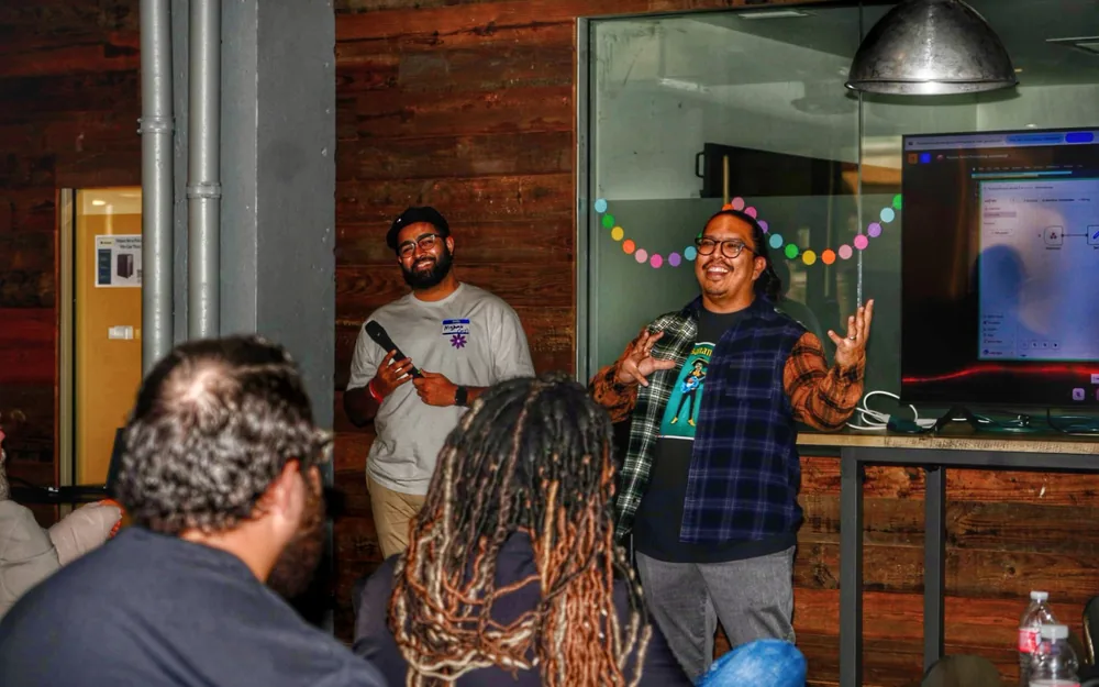 Builders connecting at a DevSA community event